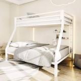 Adorn Mart Twin Over Full Size Beds With Sturdy Guard Rail & Removable Ladde Metal Bunk Bed