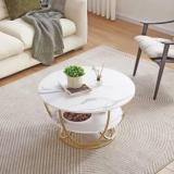 Alifer Shoppee Round Modern Side Top Coffee Table Simple Bedside Cabinet MDF Top Engineered Wood End Table