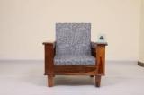 Allie Wood Fabric 1 Seater Sofa