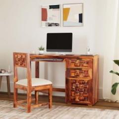 Allie Wood Rosewood 2 Drawer And 1 Self Solid Wood Study Table