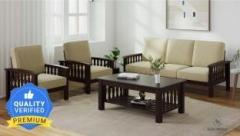 Allie Wood Rosewood Coffee Table Not Included Fabric 3 + 1 + 1 Sofa Set