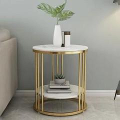 Andecy Metal Round Sofa Side & End Table Corner Table Living Room Metal Console Table