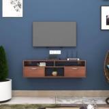 Anikaa Clover Wall Mounted TV Unit Engineered Wood TV Entertainment Unit