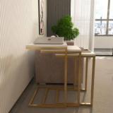 Anikaa Liana Engineered Wood Side Table/ Metal End Table