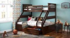 Aprodz Haven Queen/Twin Size Sheesham Wood Bed With 2 Drawer Storage For Bedroom Solid Wood Bunk Bed