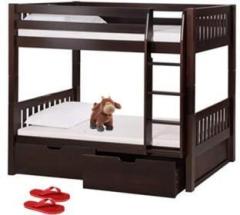 Aprodz Sheesham Wood Moyer Bunk Bed with Storage for Bedroom | Brown Finish Solid Wood Bunk Bed