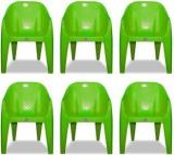 Arlavya Sofa Arm Chair For Office, Home, Garden, Color Green, Set Of 6 Plastic Outdoor Chair