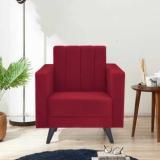 Arra Grior Tufted Back One Seater Sofa Marron Fabric 1 Seater Sofa