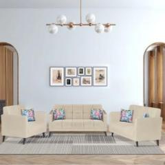 Arra Jasper Tufted Back 3+2+1 Seater Sofa With Five Printed Cushions Fabric 3 + 2 + 1 Sofa Set