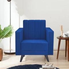 Arra Rome Tufted Back One Seater Sofa Blue Fabric 1 Seater Sofa