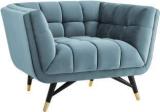 Artistic Interior Crafts Velvet 1 Seater Modern Chesterfield Sofa Fabric 1 Seater Sofa