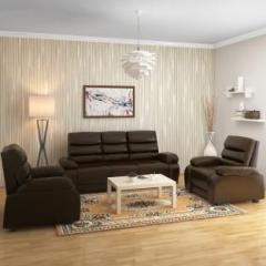 @home By Nilkamal Beauty Fabric 3 + 1 + 1 Brown Sofa Set