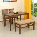 @home By Nilkamal Jewel Solid Wood 4 Seater Dining Set