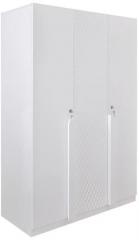 @home Capital Three Door Wardrobe in Glossy White Colour