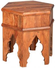 @home Dynasty Octongal Side Table with Walnut Finish