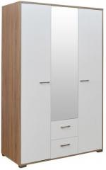 @home Marilyn High Gloss Three Door Wardrobe in Oak & White Colour