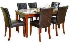 @home Sage Six Seater Dining Set in Beige & Walnut Colour