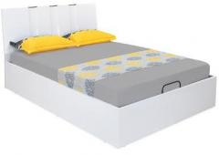 @home Scoop High Gloss King Bed with Storage in White Colour