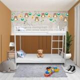 Auxiliary |Zeta Twin Bunk Bed for Junior/Adult with Guard Rail, Space Saving, Noise Free Metal Bunk Bed