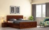 Avidecor Solid Wood Bed + Side Table