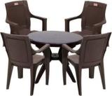 Avro Furniture Strong 4 Seater Outdoor Dining Table Set for Home Cafeteria Resturent Plastic 4 Seater Dining Set