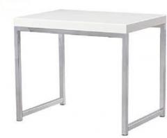 Baron Homes whiteGloss and Chrome Side Table, End Table, Stainless Steel Solid Wood Side Table