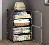 Bazku 2 Door 4 Shelf Plastic Collapsible Cupboard PC Collapsible Wardrobe