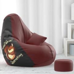 Beannie 4XL Premium, Designer Snooze Squad Theme Do not wake me up Printed Teardrop Bean Bag With Bean Filling