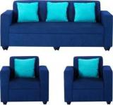 Bharat Lifestyle Desy Fabric 3 + 1 + 1 Blue Sofa Set