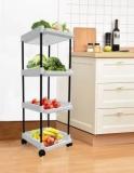 Bhimada Bar_4L White_Kitchen_Trolley Plastic Bar Trolley