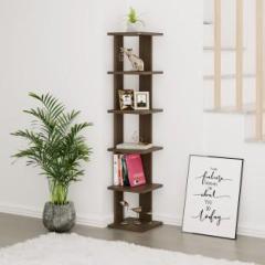 Bluewud Braine 6 Square Multi Tier Wall Shelf Display Rack for Living Room Engineered Wood Semi Open Book Shelf