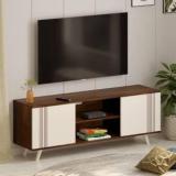 Bluewud Harmond TV Unit With Storage Shelves for Books & D cor Upto 55 Inches TV Engineered Wood TV Entertainment Unit