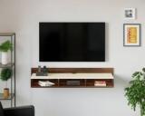 Bluewud Reynold Wall Mounted Set Top Box TV Stand With Shelves for Storage Engineered Wood TV Entertainment Unit