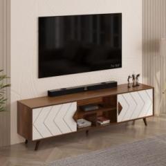 Bluewud Wilbrome TV Unit With Storage Shelves for Books & D cor Upto 75 Inches TV Engineered Wood TV Entertainment Unit