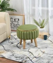 Brown Wood Foam Pouf