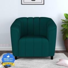 Carlton London Amelia Tufted Back One Seater Teal Green Color Fabric 1 Seater Sofa