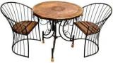 Casa Trading Wood & Wrought Iron Seating Table Bench Chair Metal 2 Seater Dining Set