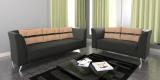 CasaCraft Adelia Sofa Set In Steel Grey Colour With Throw Cushions