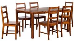 CasaCraft Alicia Six Seater Dining Set in Walnut Colour