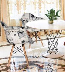 CasaCraft Alondro Accent Chair in Printed White Color