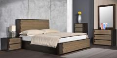 CasaCraft Elicia Queen Size Bed with Storage in Tropicana Walnut & Belgian Oak Finish