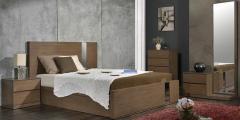 CasaCraft Emilio Queen Size Bed with Storage in Belgian Oak Finish