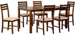 CasaCraft Estavan Six Seater Dining Set in Walnut Colour