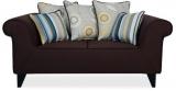 CasaCraft Gilberto Two Seater Sofa With Throw Cushions In Chestnut Brown Colour