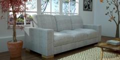 CasaCraft L'Aquila Three Seater Sofa in Ash Grey Color