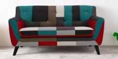 CasaCraft Medellin Two Seater Sofa in Red Multi Colour