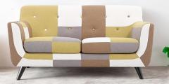 CasaCraft Medellin Two Seater Sofa in Yellow Multi Colour