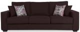 CasaCraft Oritz Three Seater Sofa With Throw Cushions In Chestnut Brown Colour