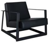 CasaCraft Palecio Arm Chair With Metal Frame In Black Colour