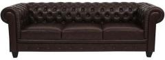 CasaCraft Princeton Three Seater Sofa in Brown Colour